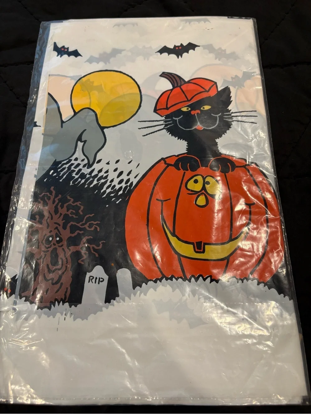 Set of 3 Vintage Halloween Plastic Table Cloths 52 x 70 New Old Stock 90’s
